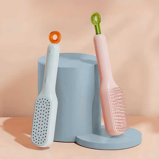 4-in-1 Self-Cleaning Anti-Static Hair Comb – Easy Detangling & Scalp Massage (Men, Women & Kids)